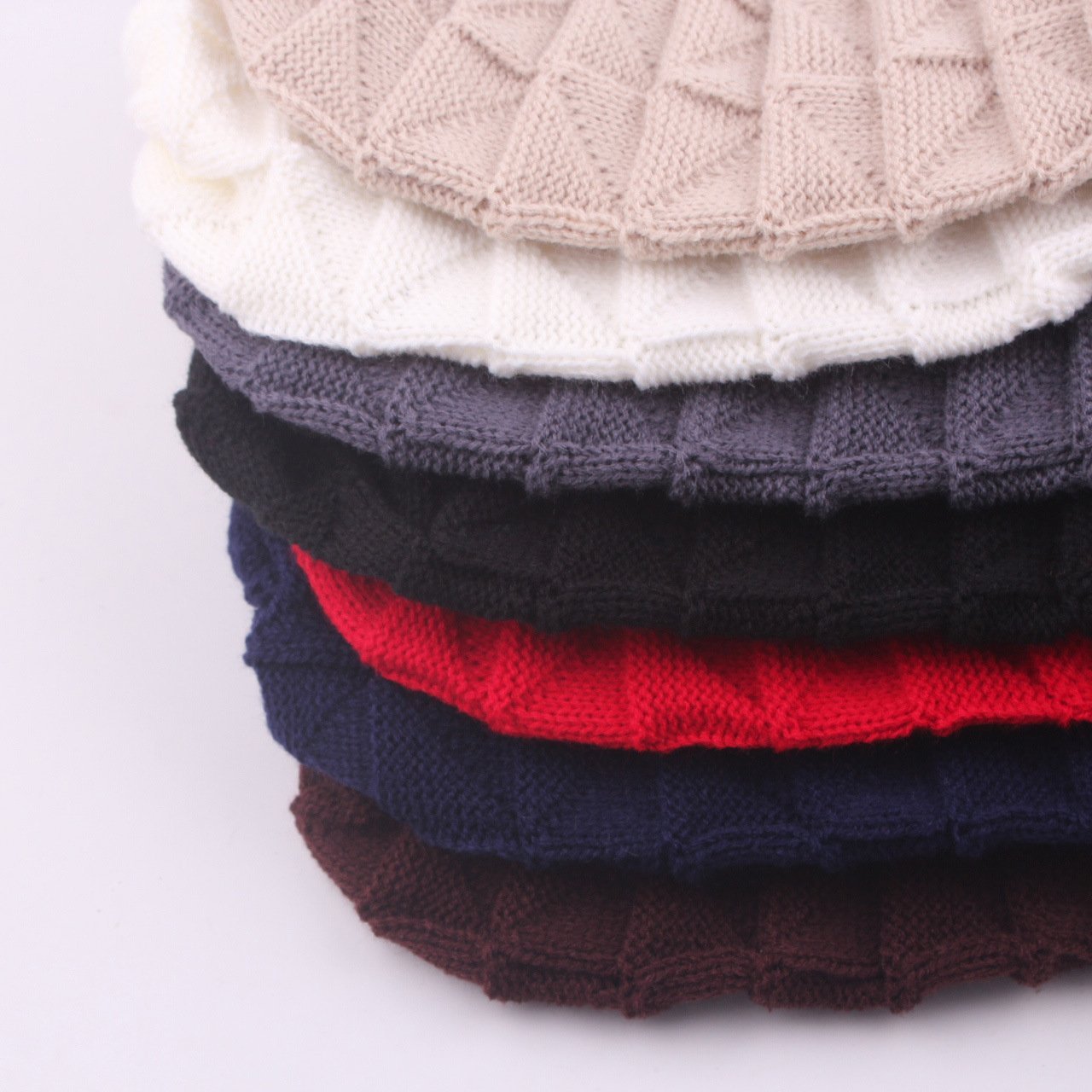 Men and women autumn and winter pleated cuffed hooded outdoor ski wool cap