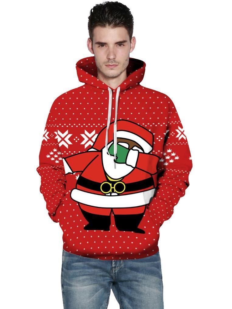 Santa Claus pattern street fashion digital printing couple loose sweater