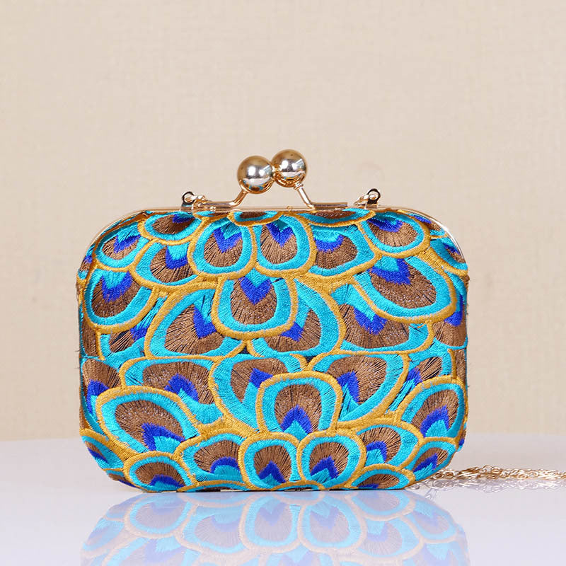 New Ladies Fashion Embroidery One-shoulder Messenger Dual-use Bag