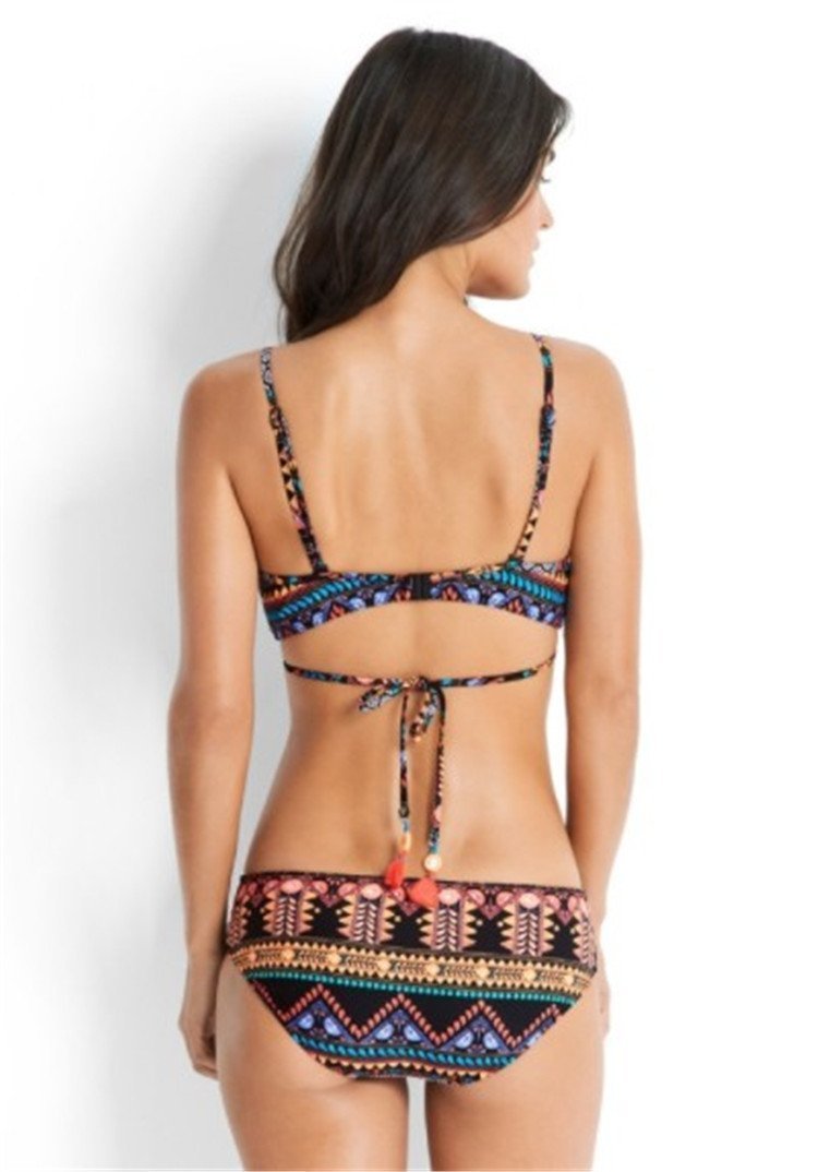 Boho Summer Cross Straps Floral Sexy Bikini Swimwear