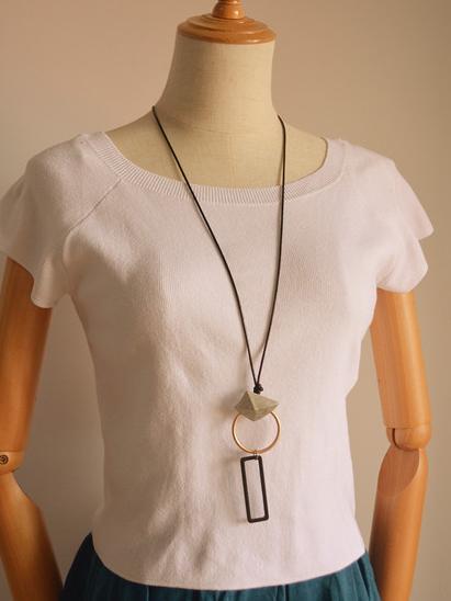 Simple Versatile Geometric Circle Square Long Necklace Chain Sweater Chain