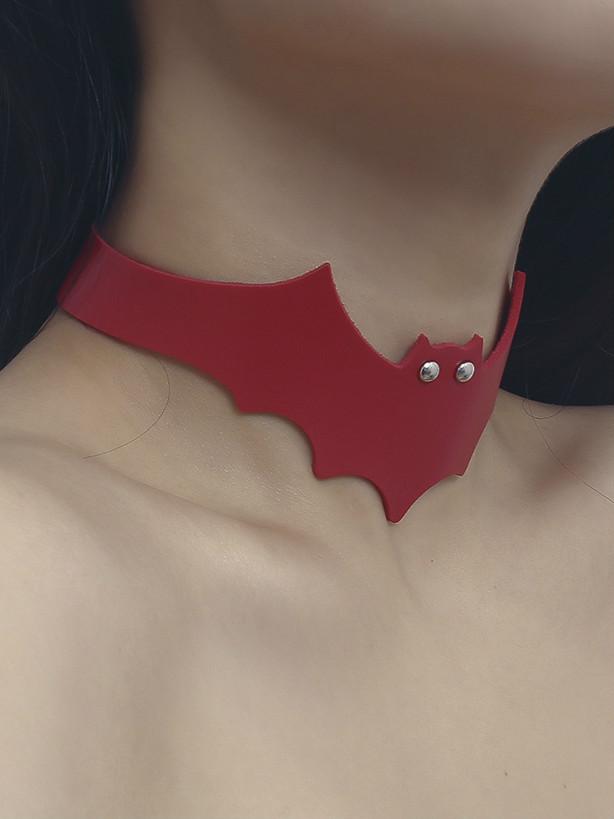 Exaggerated Retro Halloween Ornaments Female Personality Bat Skull Mix Punk Collar Halloween Necklace