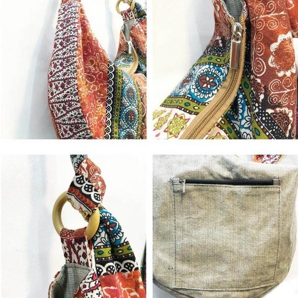 Hippie Floral Print Boho Shoulder Bag