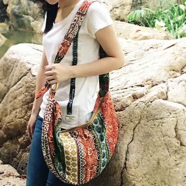 Hippie Floral Print Boho Shoulder Bag