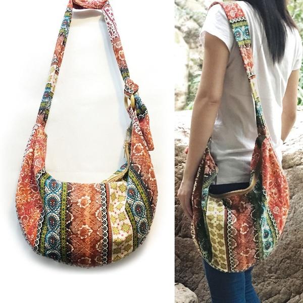 Hippie Floral Print Boho Shoulder Bag