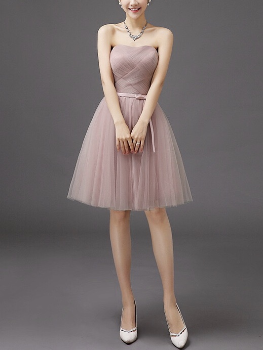 Bean Paste Color Bridesmaid Dress Sisters Midi Paragraph Decoration Bride Evening Dress