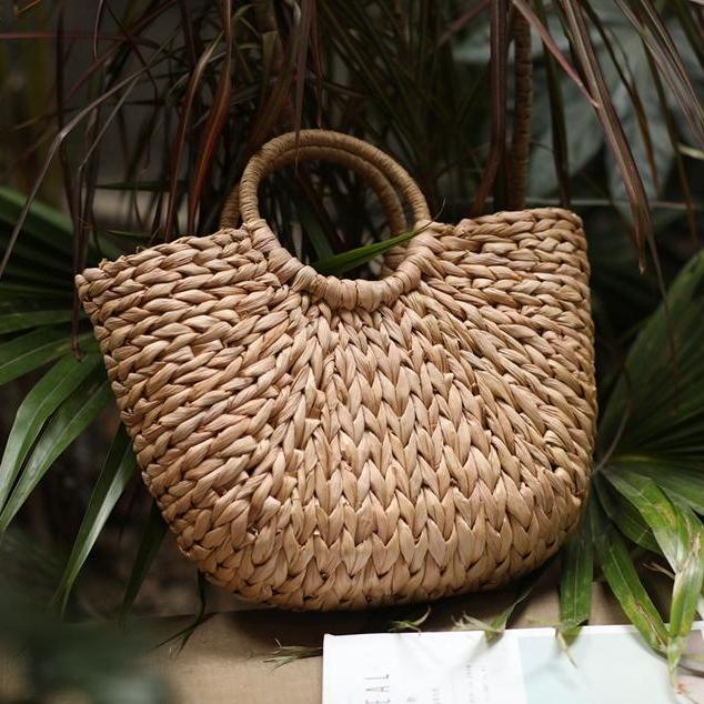 Straw Simple Casual Beach Travel Vacation Handbag