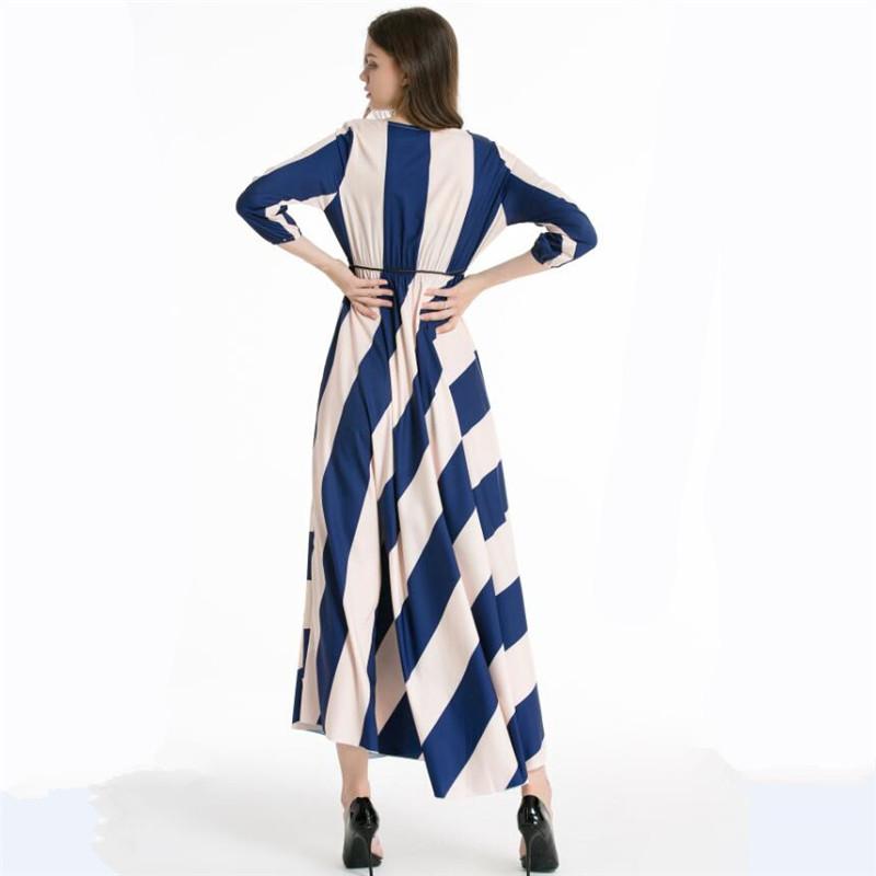 Casual Stripes Big Swing Beach Maxi Dress