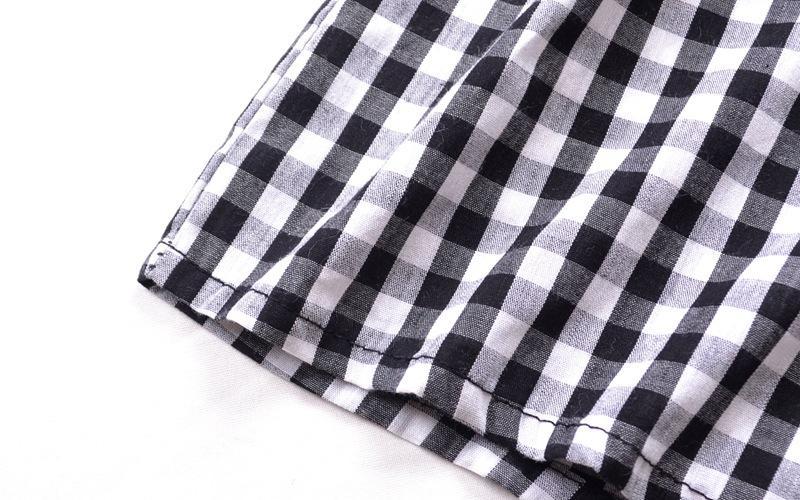 Plaid Off Shoulder Ruffle Backless Belted Rompers