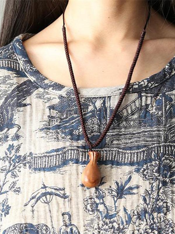 Print Loose Casual Pocket Linen Cotton Dress