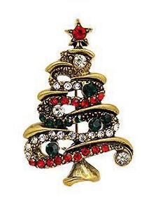 Alloy Creative Christmas Tree Santa Claus Pin Boutonniere