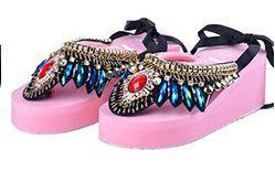 Bohemian Slipper Jewelry Vintage National Clip Toe Shoes