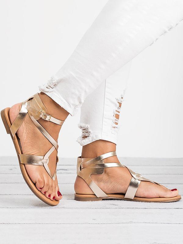 2018 Summer Bandage Beach Flat Sandals For Women