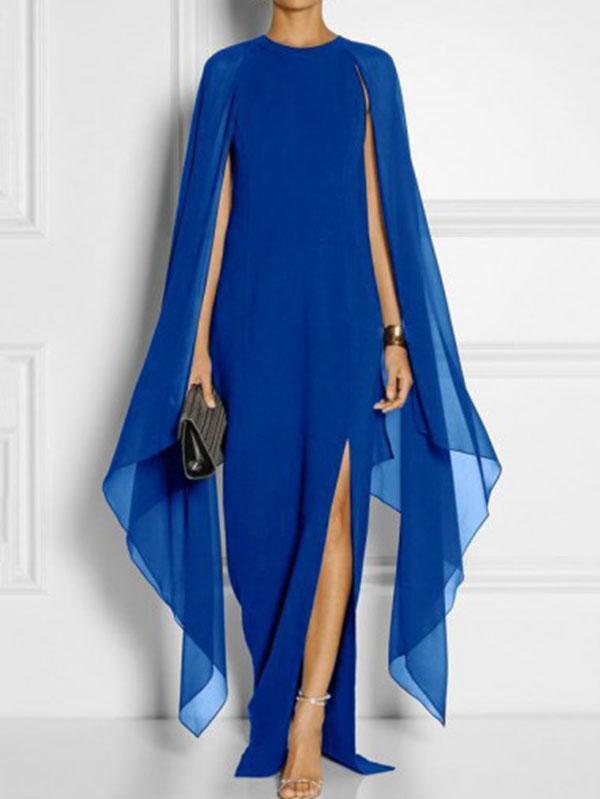 Special Round Neck with Cover-Up Maxi Dress Evening Dress