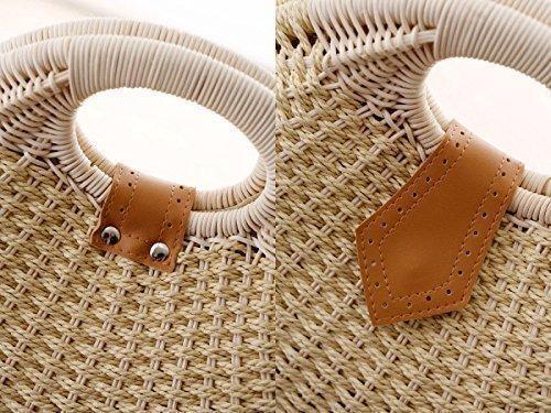 Natural Straw Woven Shell Clutch Beach Handbag