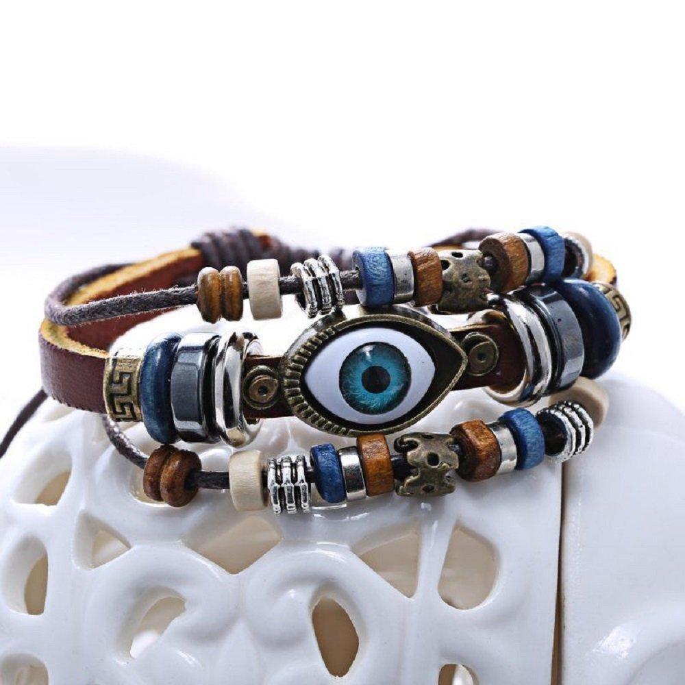 Retro Multilayer Leather Beaded Boho Bracelet Bangle Wristband