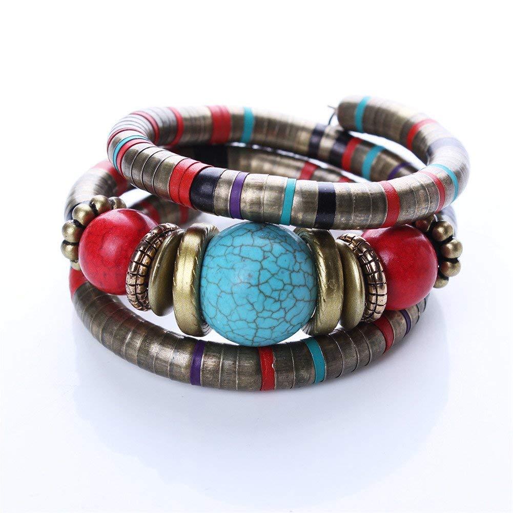 Multilayer Bohemian Turquoise Flexible Bracelet