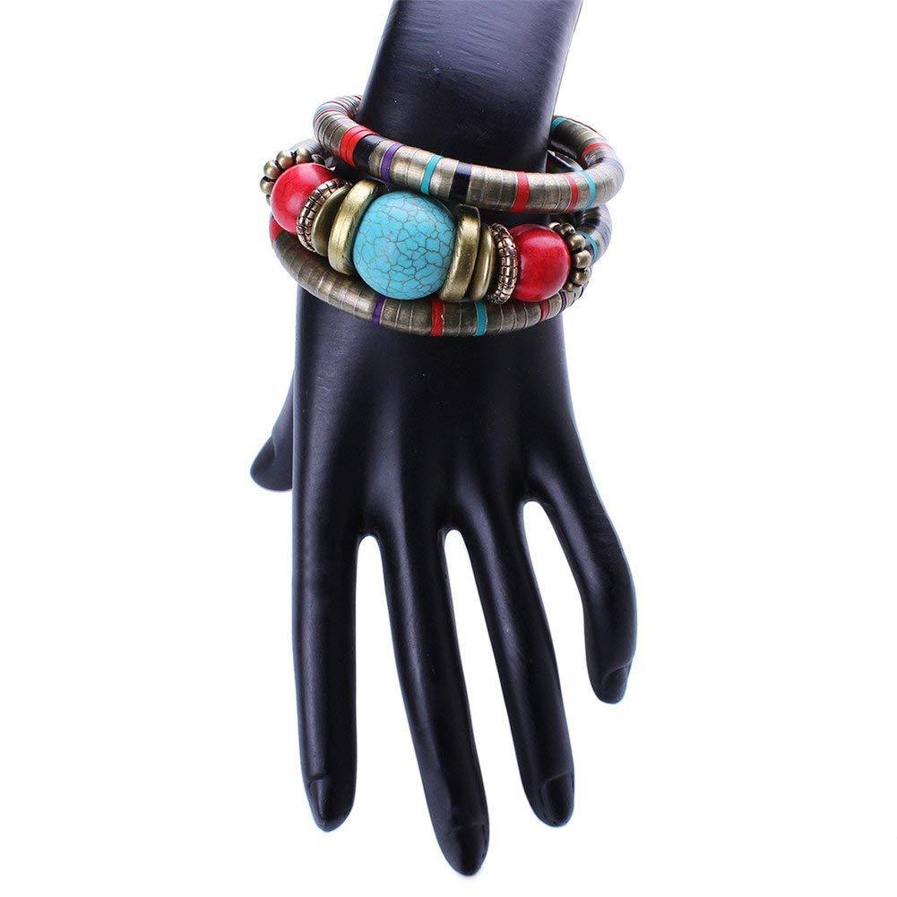 Multilayer Bohemian Turquoise Flexible Bracelet