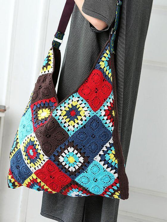 Hand Crocheted Bohemian Seaside Holiday Messenger Bag