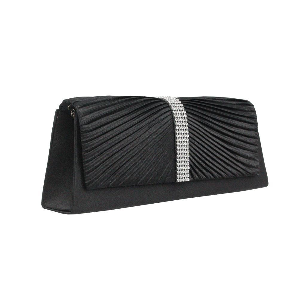 Rhinestone Folds Chain Clutch Bag Evening Bag