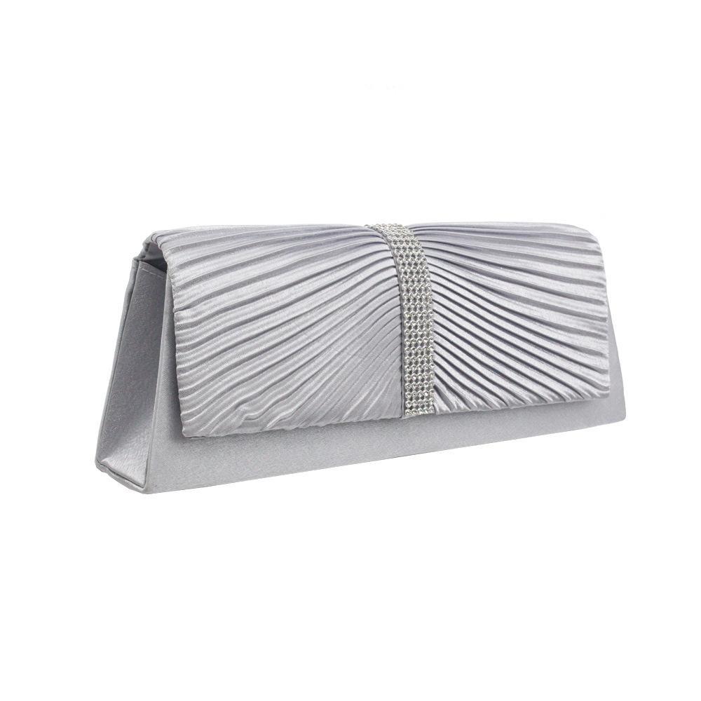 Rhinestone Folds Chain Clutch Bag Evening Bag