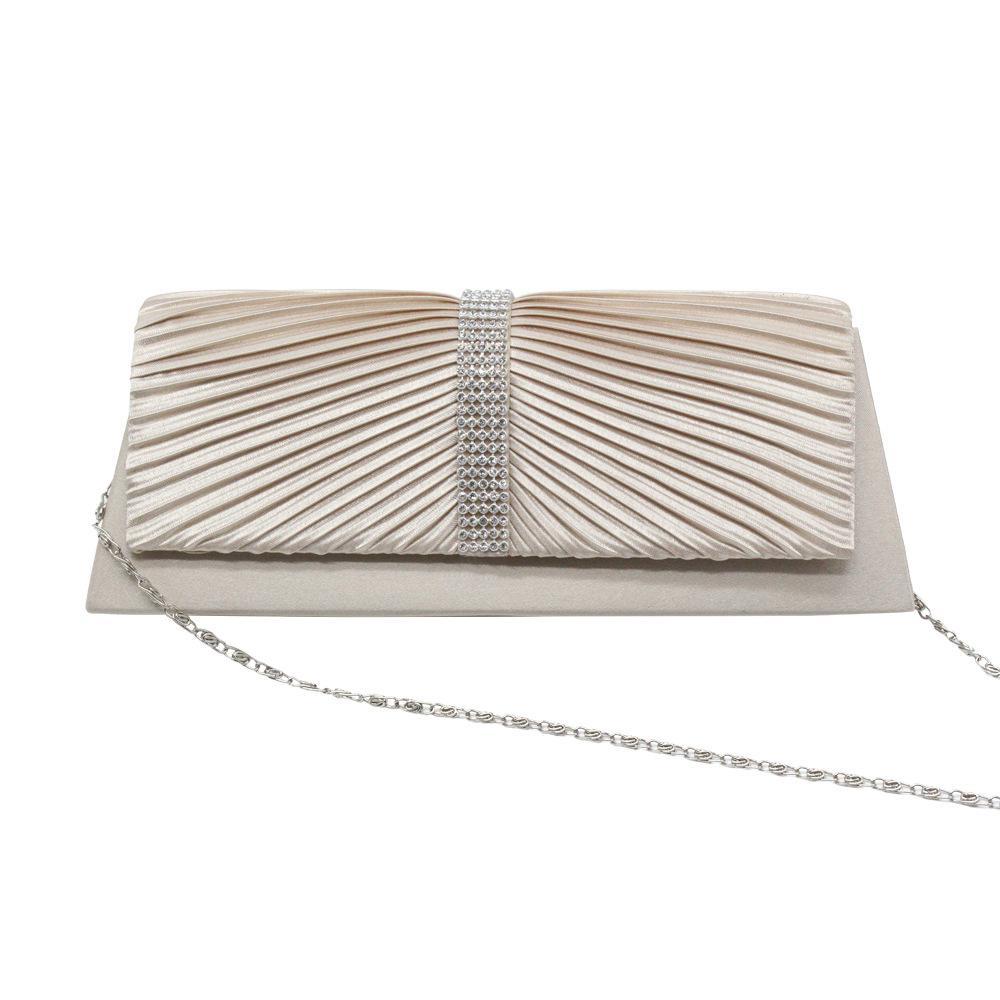 Rhinestone Folds Chain Clutch Bag Evening Bag