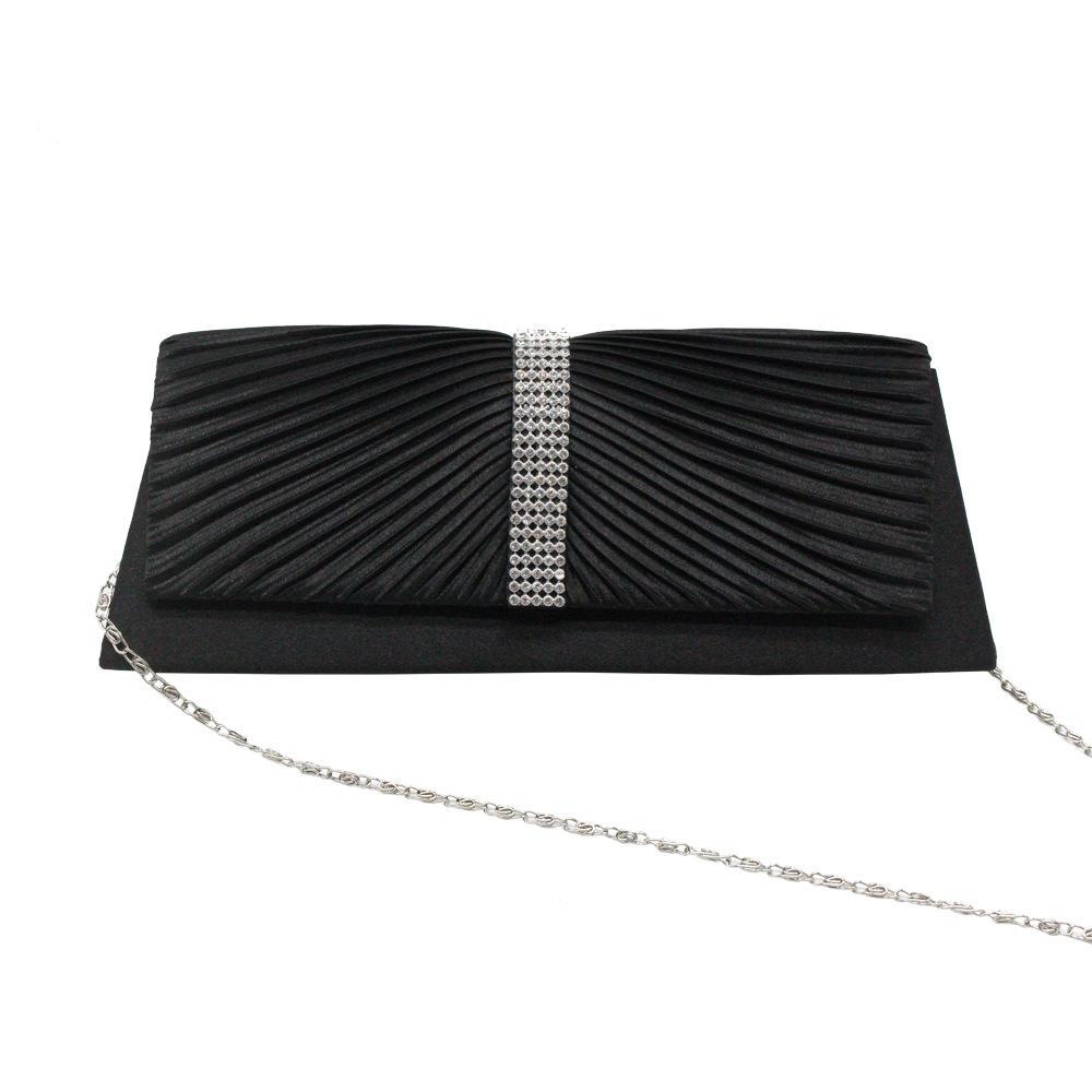 Rhinestone Folds Chain Clutch Bag Evening Bag