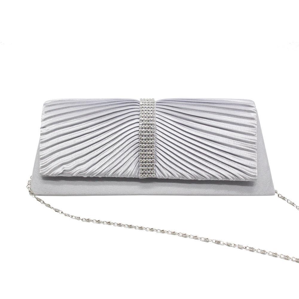 Rhinestone Folds Chain Clutch Bag Evening Bag