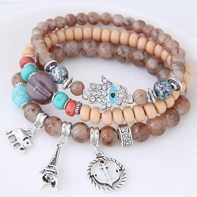 Bohemian Ethnic Style Multi-Layer Elastic Beaded Winding Bracelet