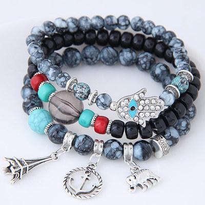 Bohemian Ethnic Style Multi-Layer Elastic Beaded Winding Bracelet