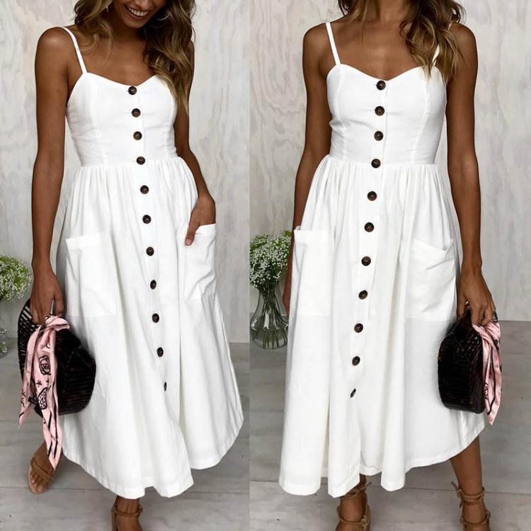 2018 NEW CLASSIC SPAGHETTI STRAPS MIDI DRESS