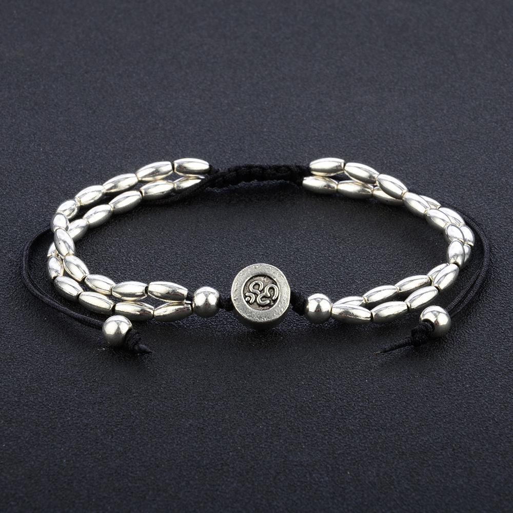 Retro style starfish runes Om yoga pendant anklet