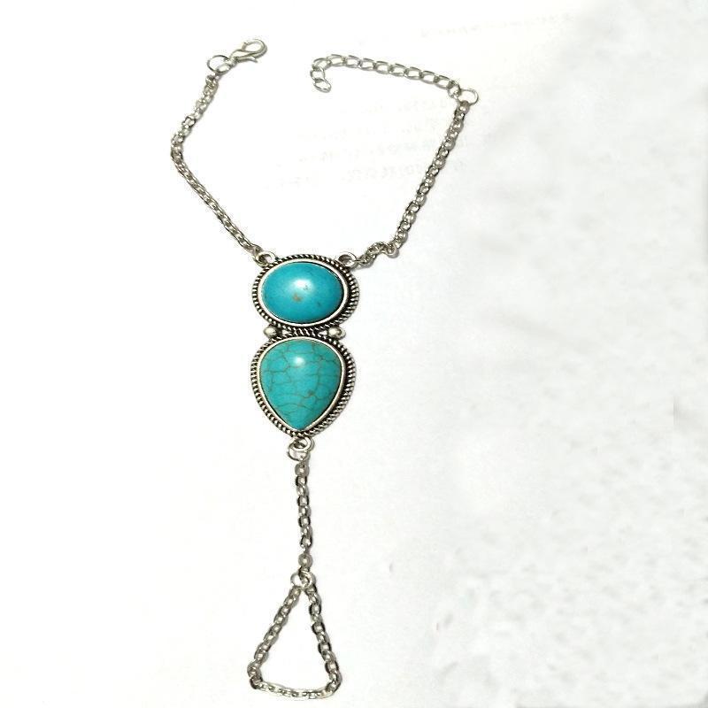 Bohemian jewelry beach simple ethnic turquoise chain bracelet jewelry