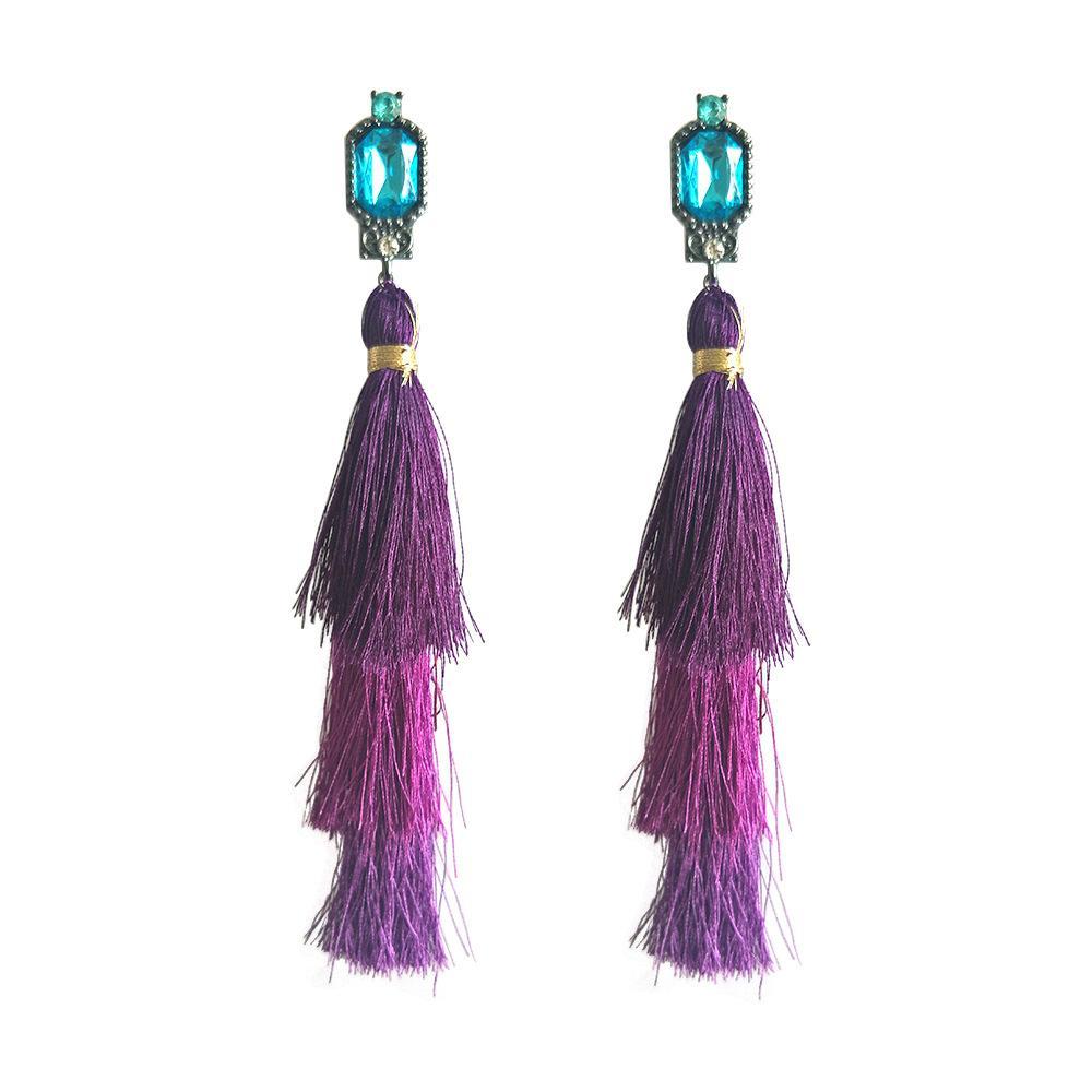 Fashion New drop earring handmade long tassel pendant ethnic fringed earrings vintage for bohemia Xmas party