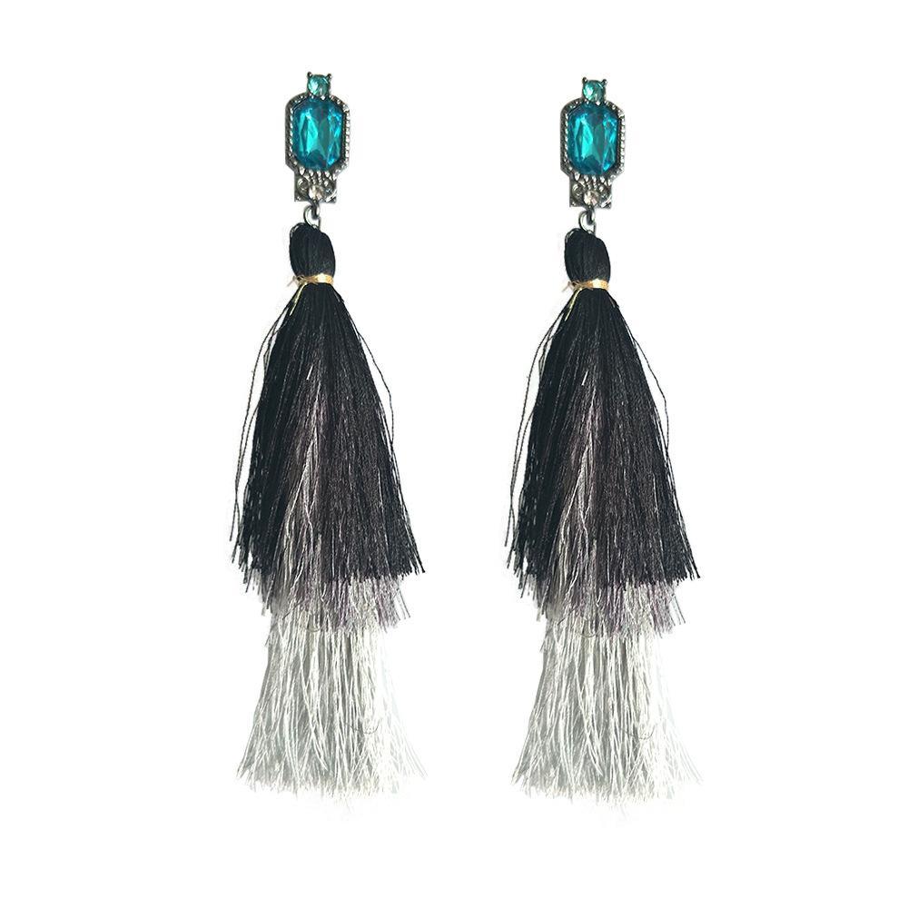 Fashion New drop earring handmade long tassel pendant ethnic fringed earrings vintage for bohemia Xmas party