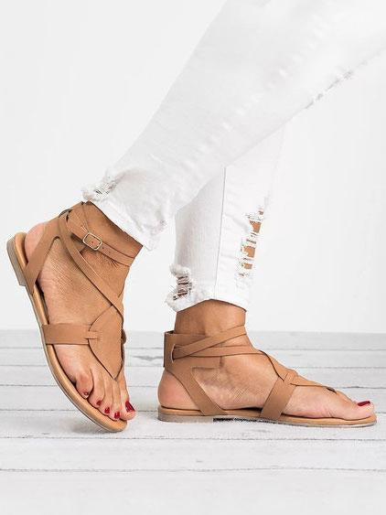 2018 Summer Bandage Beach Flat Sandals For Women