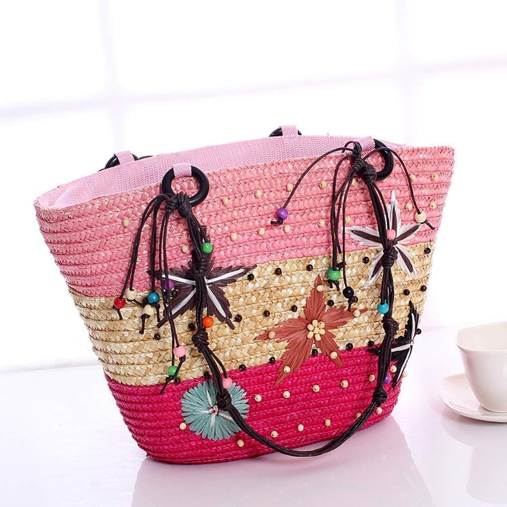 Bohemia Starfish Embroidery Seaside Holiday Beach Straw Shoulder Bag