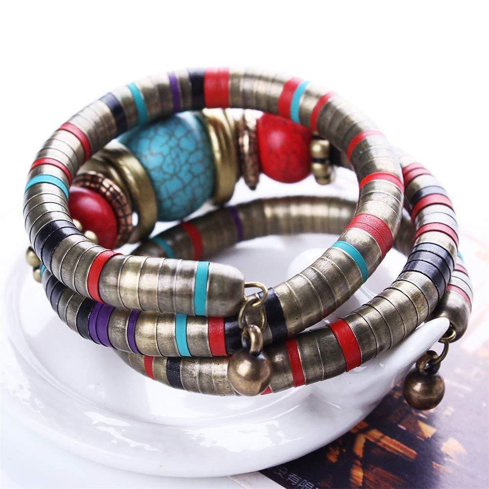 Multilayer Bohemian Turquoise Flexible Bracelet