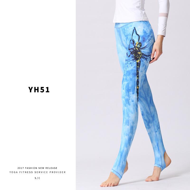 Stylish Yoga Clothes Printed Yoga Pants Women's Tight High Waist Hip Lifting and Foot Stepping Pants Sports Fitness Pants