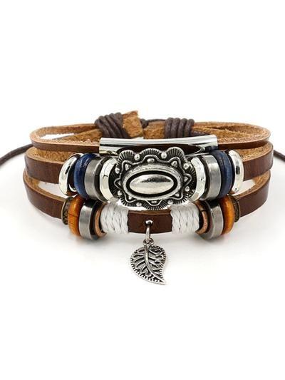 Beaded Leather Bracelet Adjustable Leather New Bracelet Jewelry