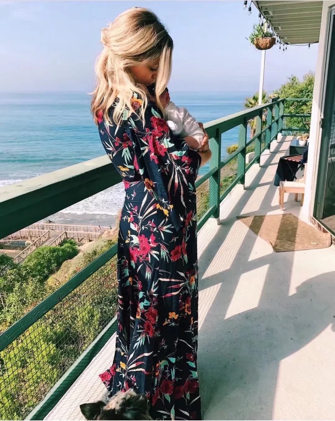 Bohemian Kimono Holiday Beach Floral  Vintage Gypsy Folk Maxi Long Dress