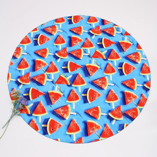 CREATIVE WATERMELON PRINTED Round BEACH Mat