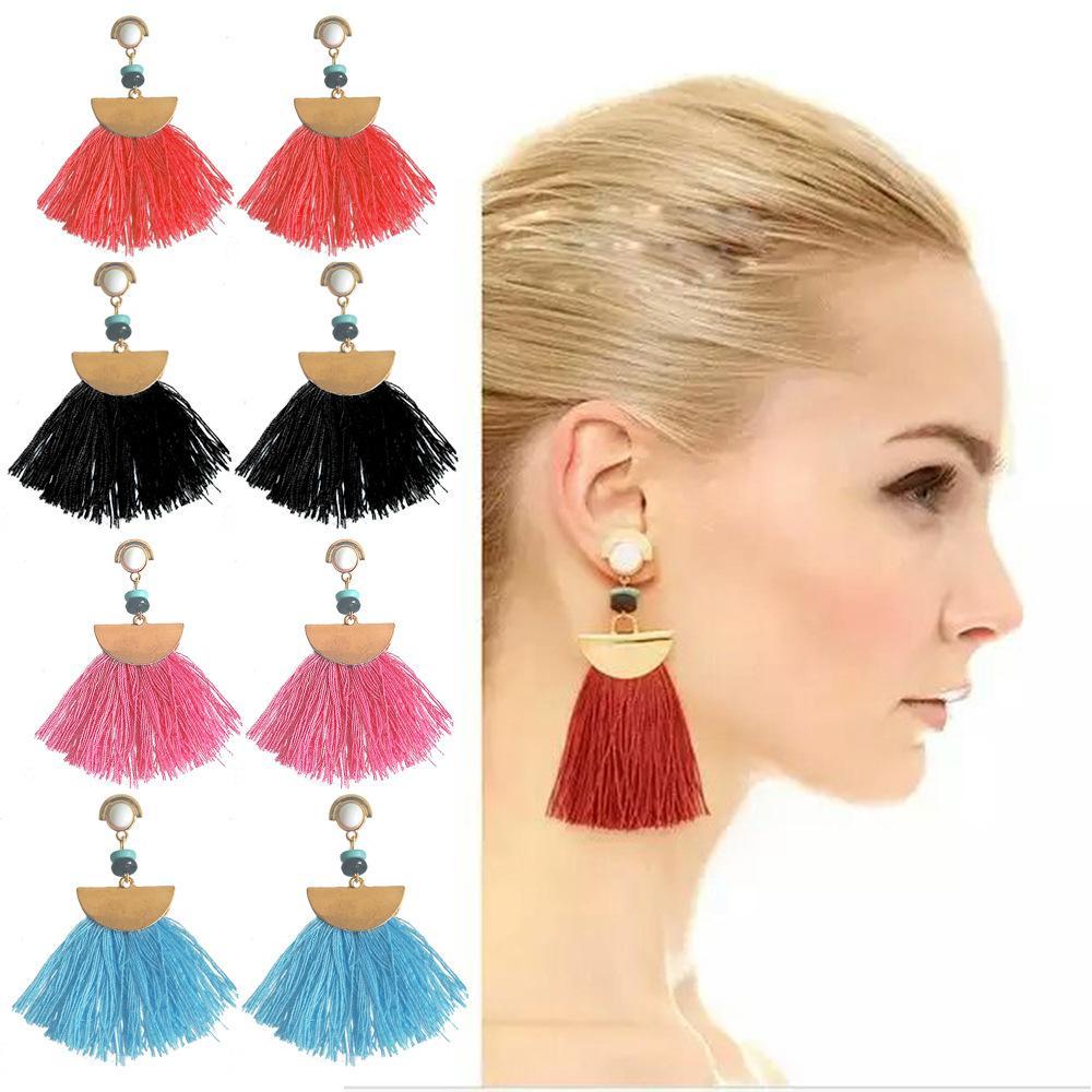 Bohemia trend fashion rope tassel earring vintage design party Xmas