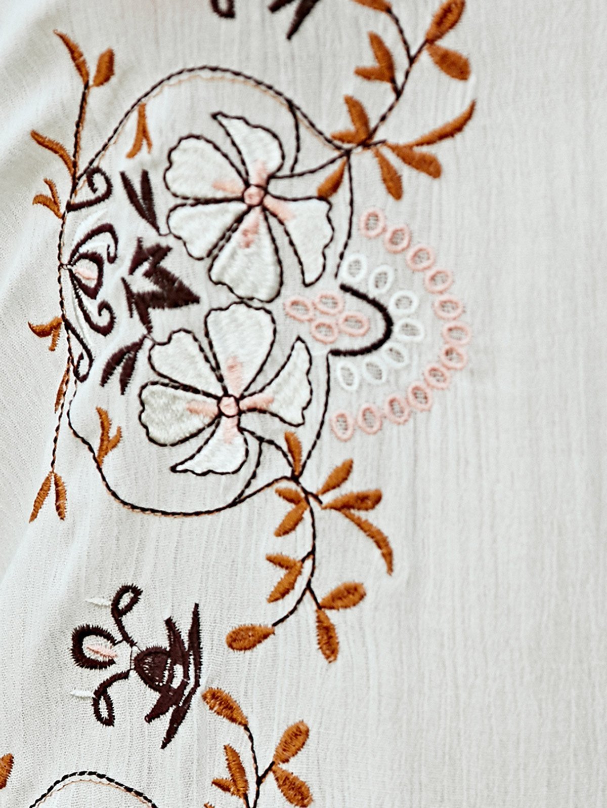 Bohemian STYLE flower color embroidery V neck retro wind dress skirt