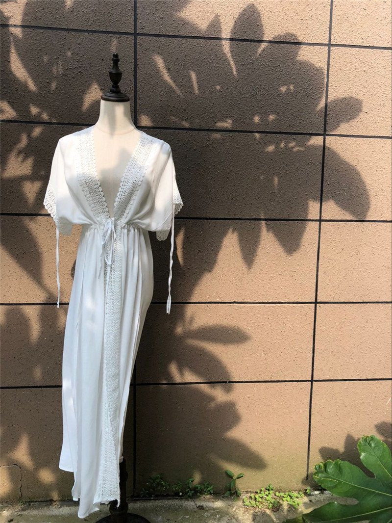 Kaftans Sarong Bathing Solid Color Beach Pareos Cover-up