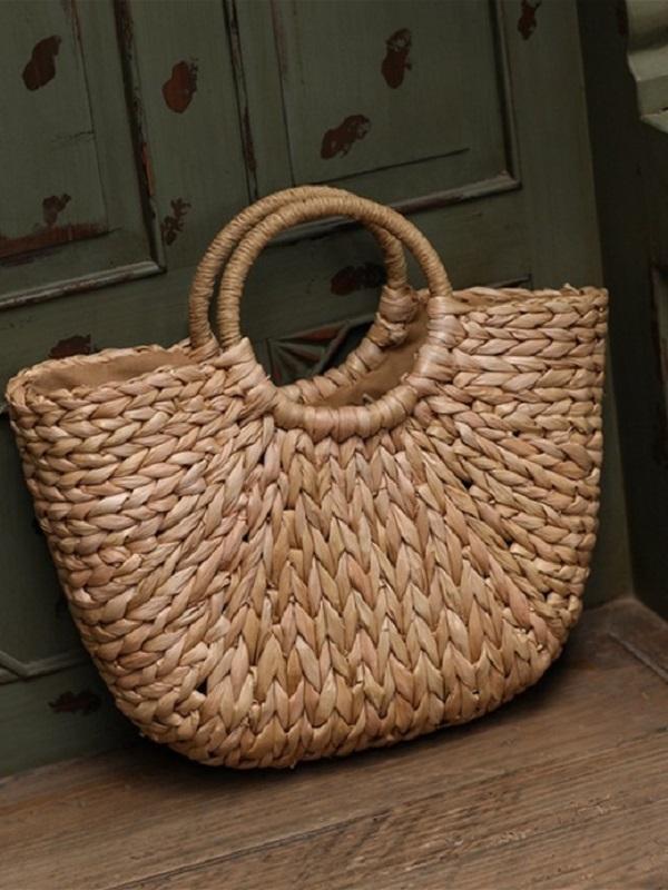 Straw Simple Casual Beach Travel Vacation Handbag