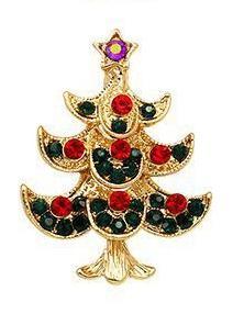 Alloy Creative Christmas Tree Santa Claus Pin Boutonniere