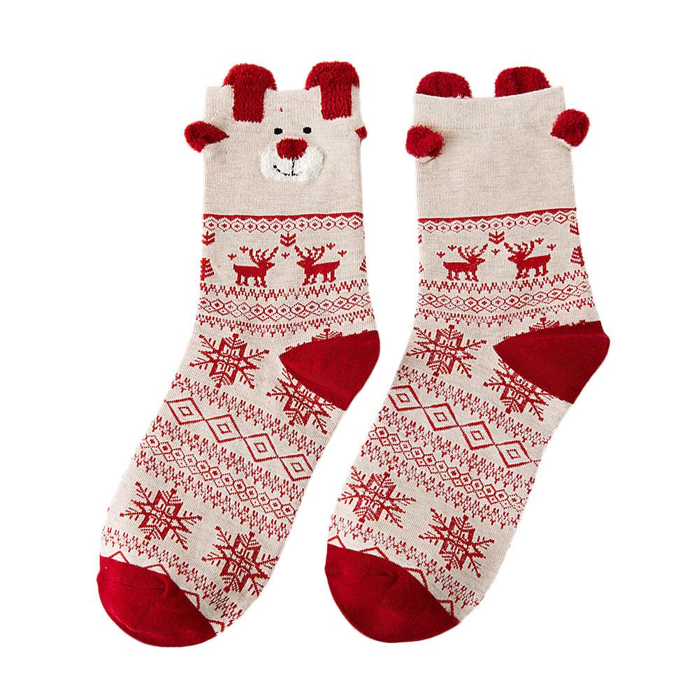 3 Pairs Christmas Winter Warm Deer Elk Xmas Socks Gifts