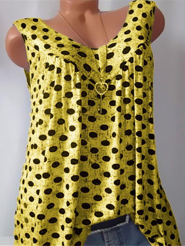 Dot printing sleeveless vest women's clothing