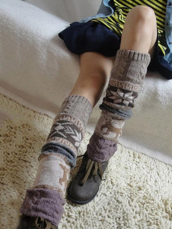 Bohemia Knitting Over Knee-high 4 Colors Leg Warmer Stocking